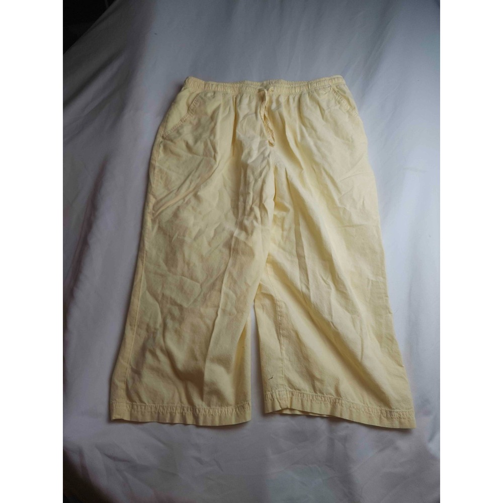Erika Utility Pants Womens Size XL Yellow Woven Drawstring Pockets Casual Lounge